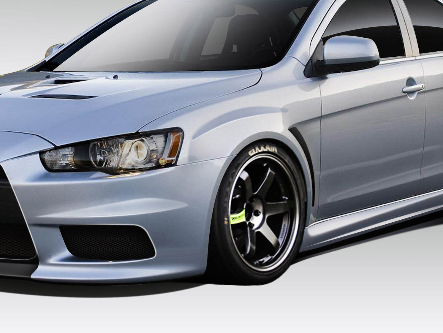 2008-2015 Mitsubishi Lancer Duraflex Evo X V3 Fenders - 2PC - 109416