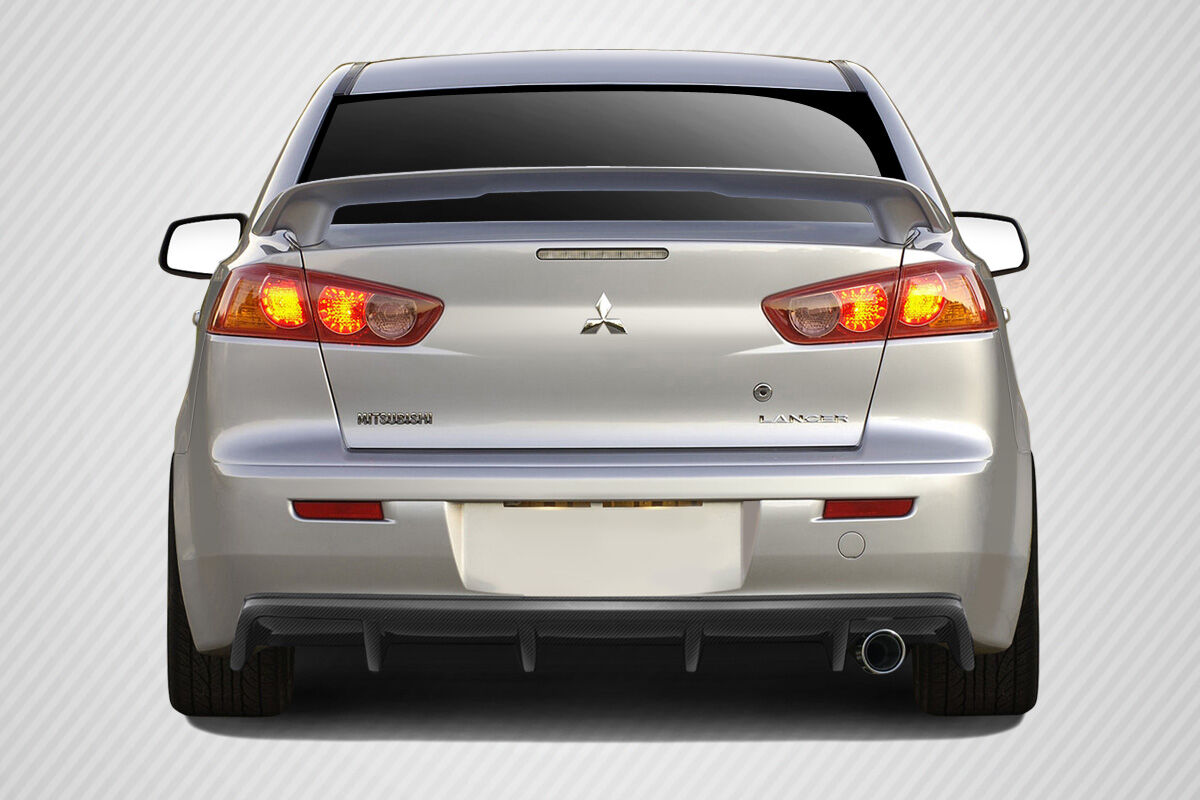 2008-2015 Mitsubishi Lancer 4DR Carbon Fiber M Power Rear Diffuser - 1 Piece - 1