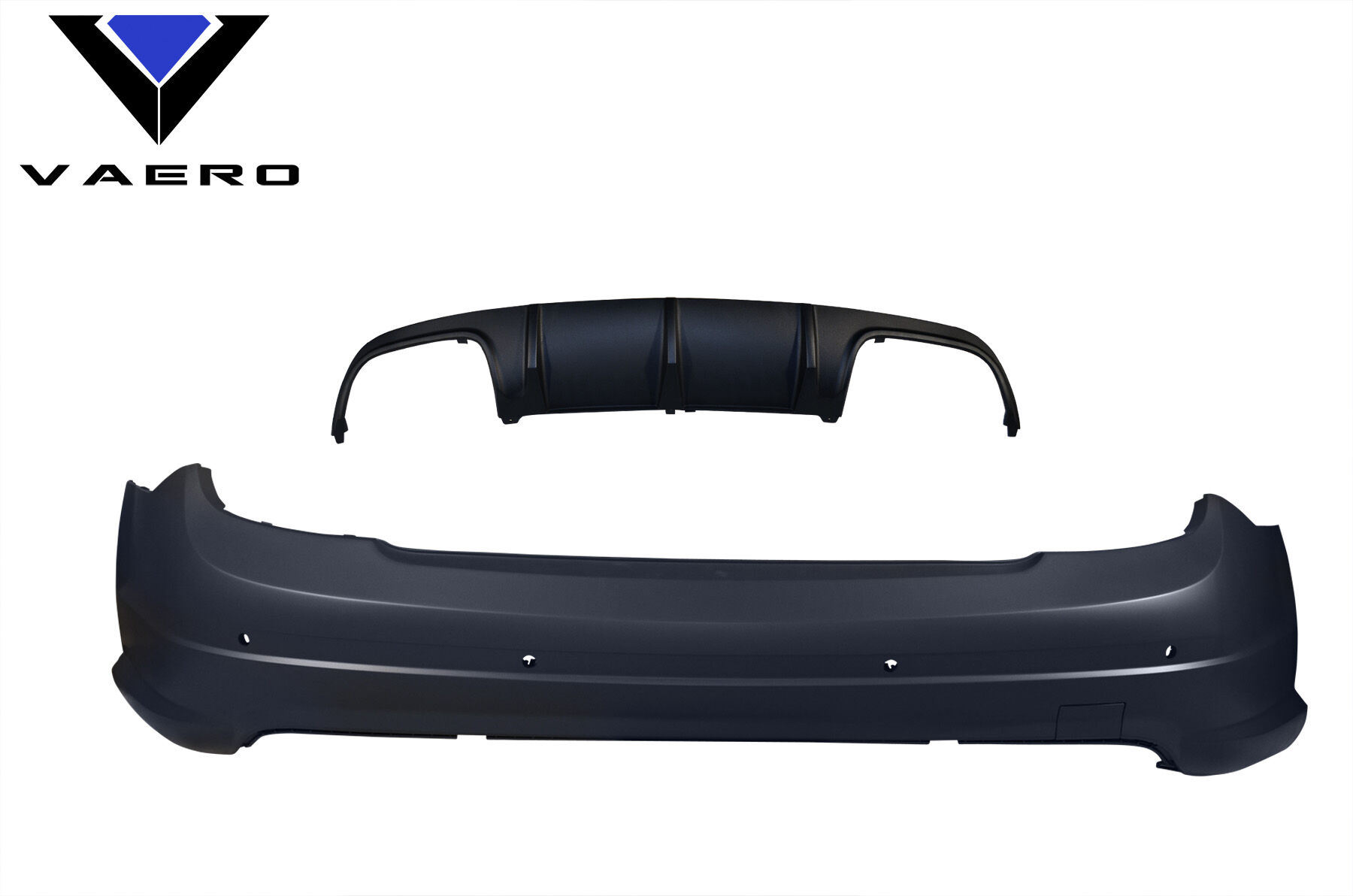 2008-2014 Mercedes C Class W204 Vaero C63 V1 Look Rear Bumper Cover ( with PDC ) - 1 Piece (S) (Clearance Item)