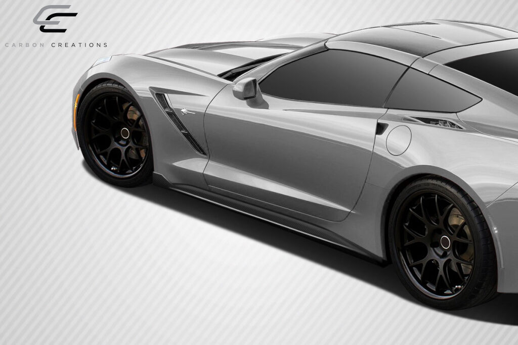 2014-2016 Chevy Corvette C7 Carbon Fiber GT Concept Side Splitters - 2 Piece - 1