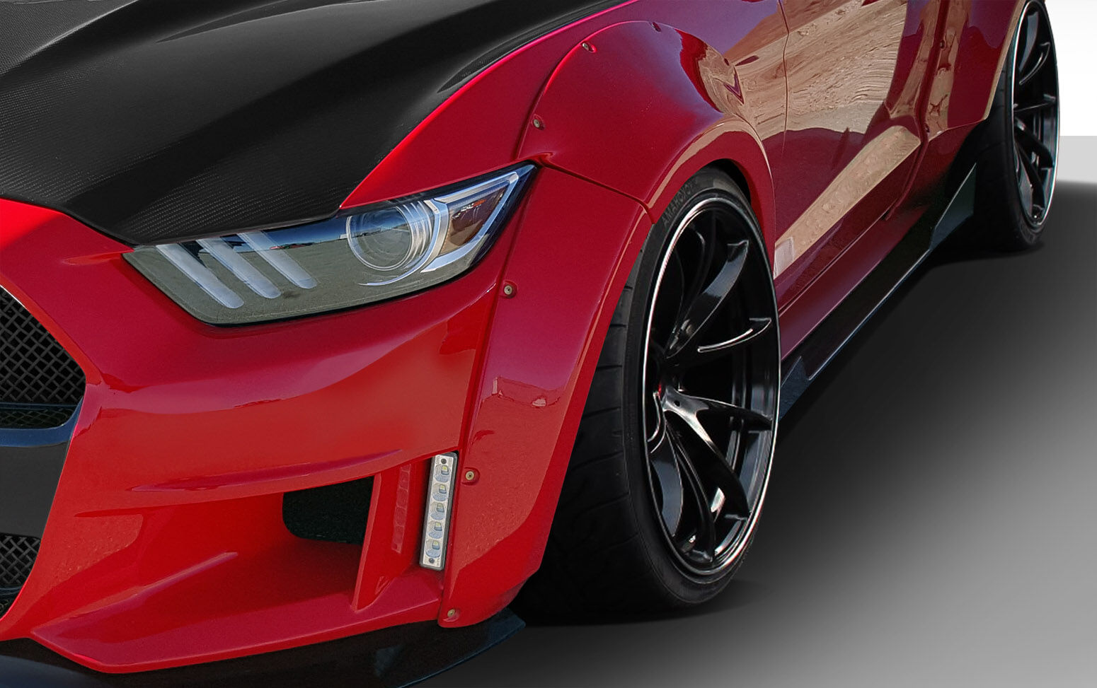 2015-2017 Ford Mustang Duraflex Grid Wide Body Front Fender Flares - 4PC - 11256