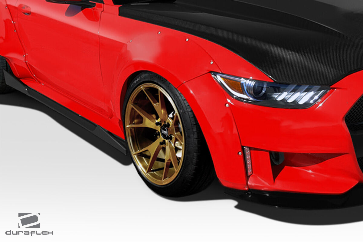 2015-2017 Ford Mustang Duraflex Grid Wide Body Front Fender Flares - 4 Piece
