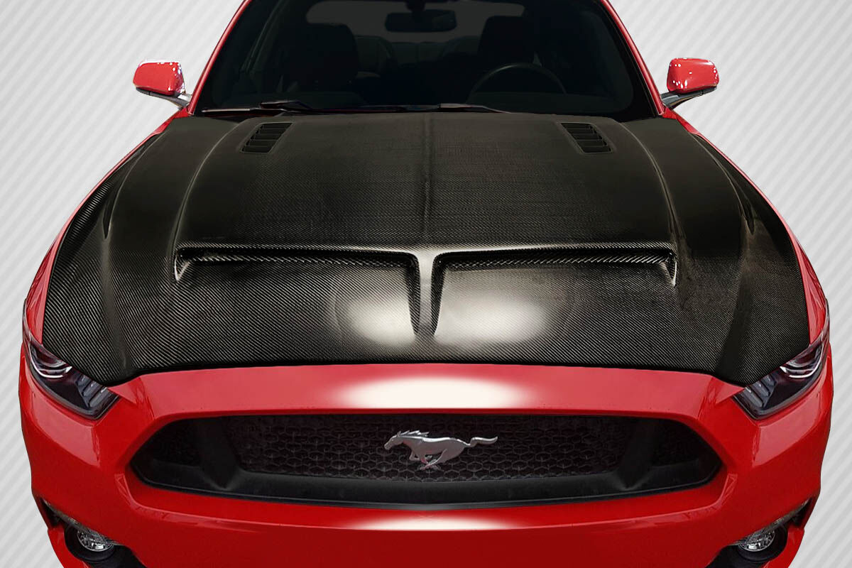 2015-2017 Ford Mustang Carbon Fiber GT500 Hood - 1 Piece - 112581