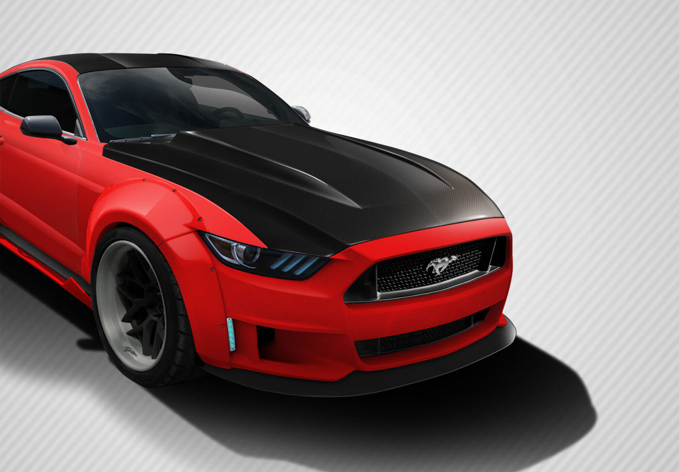 2015-2017 Ford Mustang Carbon Fiber Cowl Hood - 1 Piece - 112583