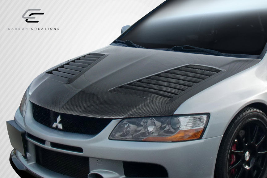 2003-2006 Mitsubishi Lancer Evolution 8 9 Carbon Fiber DriTech Track Hood - 1 Piece - Clearance Item