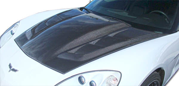 2005-2013 Chevy Corvette C6 Carbon Fiber H-Design Hood - 1 Piece - 106047