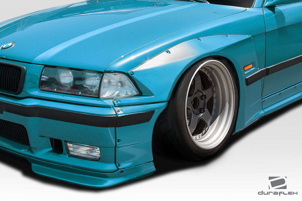 1992-1998 BMW 3 Series M3 E36 2DR Duraflex Circuit Front Fender Flares - 4 Piece