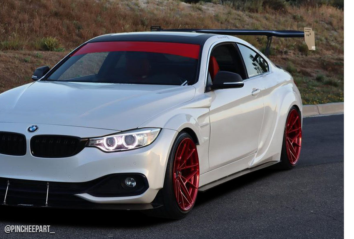 2014-2020 BMW 4 Series F32 AF-1 Wide Body Side Spliters ( GFK ) - 2 Piece ( Must be used with Couture M Sport Look Side Skirts )