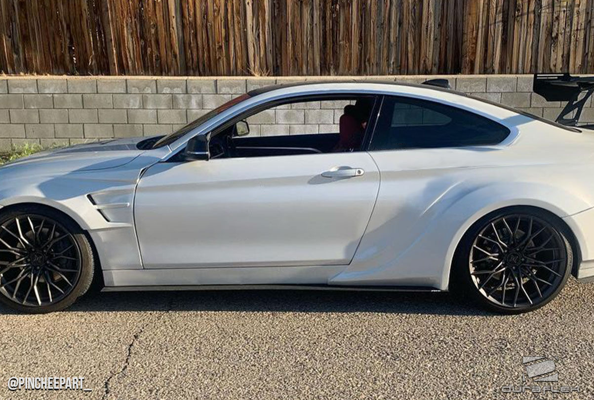 2014-2020 BMW 4 Series F32 AF-1 Wide Body Side Spliters ( GFK ) - 2 Piece ( Must be used with Couture M Sport Look Side Skirts )