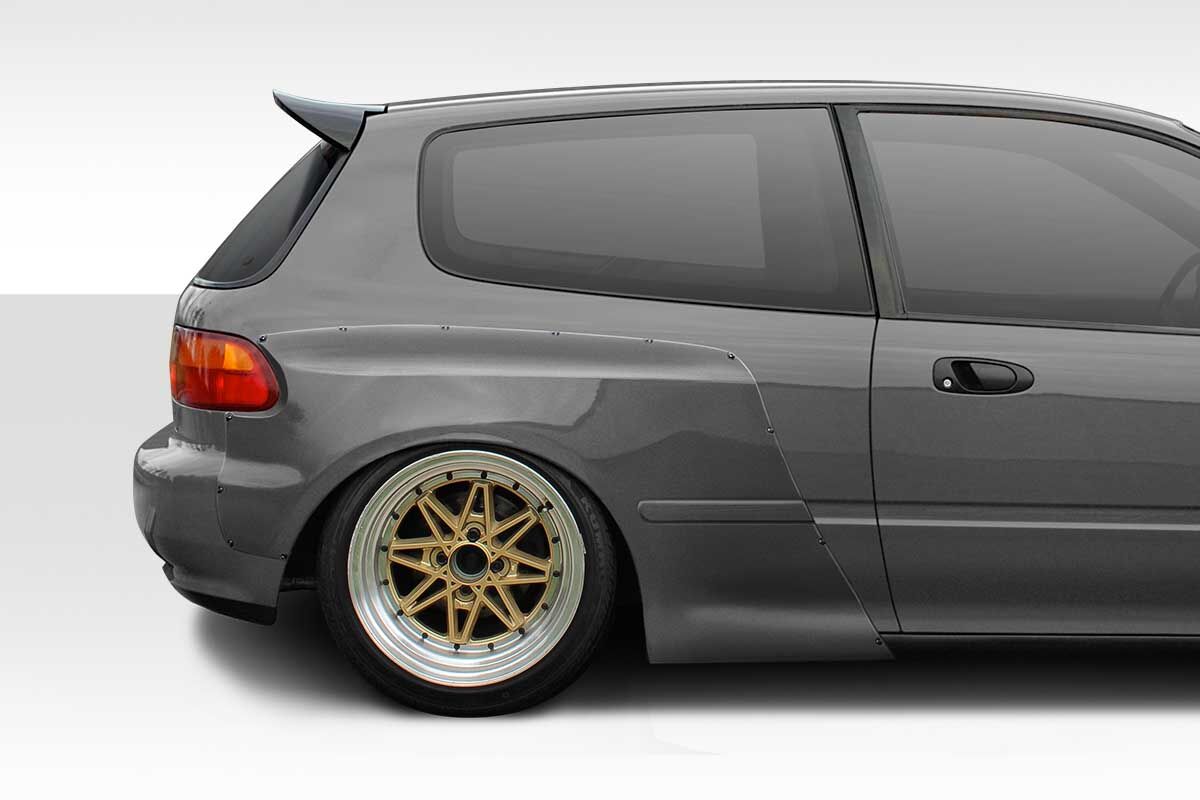 1992-1995 Honda Civic HB Duraflex TKO RBS Wide Body Rear Fender Flares 2PC - 114888