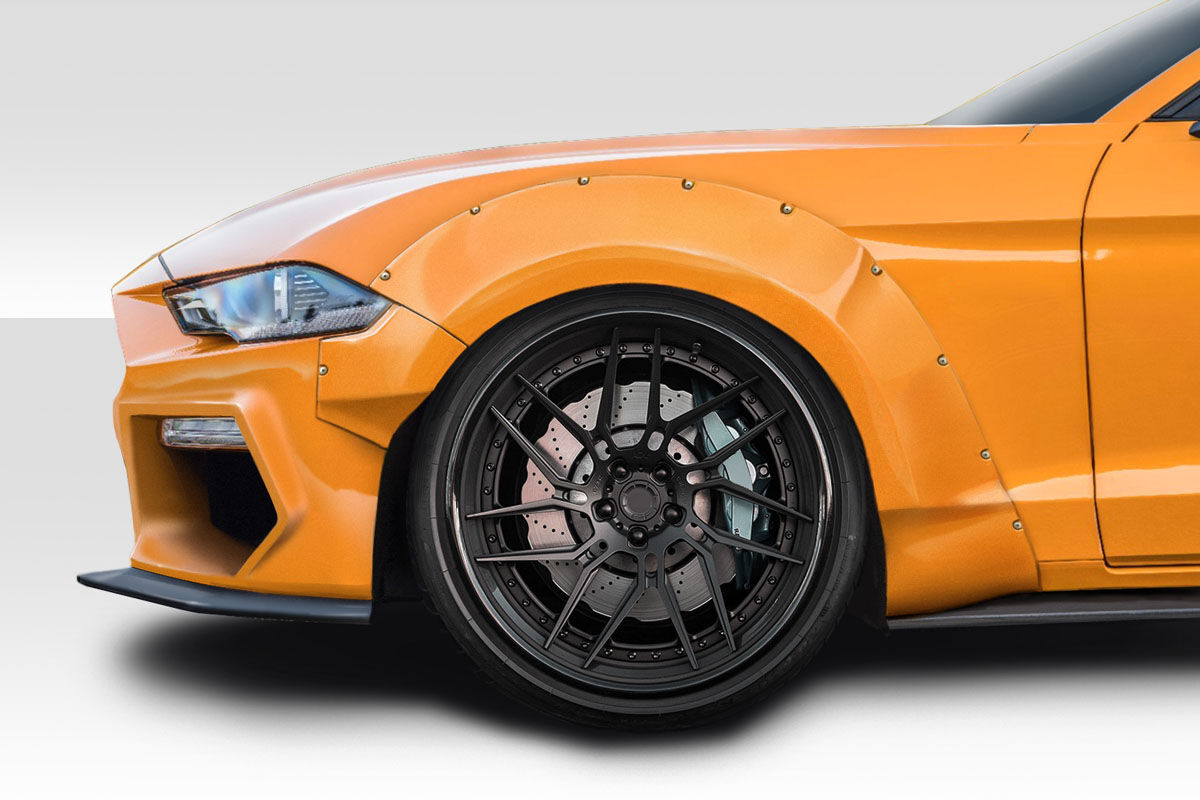 2018-2023 Ford Mustang Duraflex Grid Wide Body Front Fender Flares 4PC - 114997