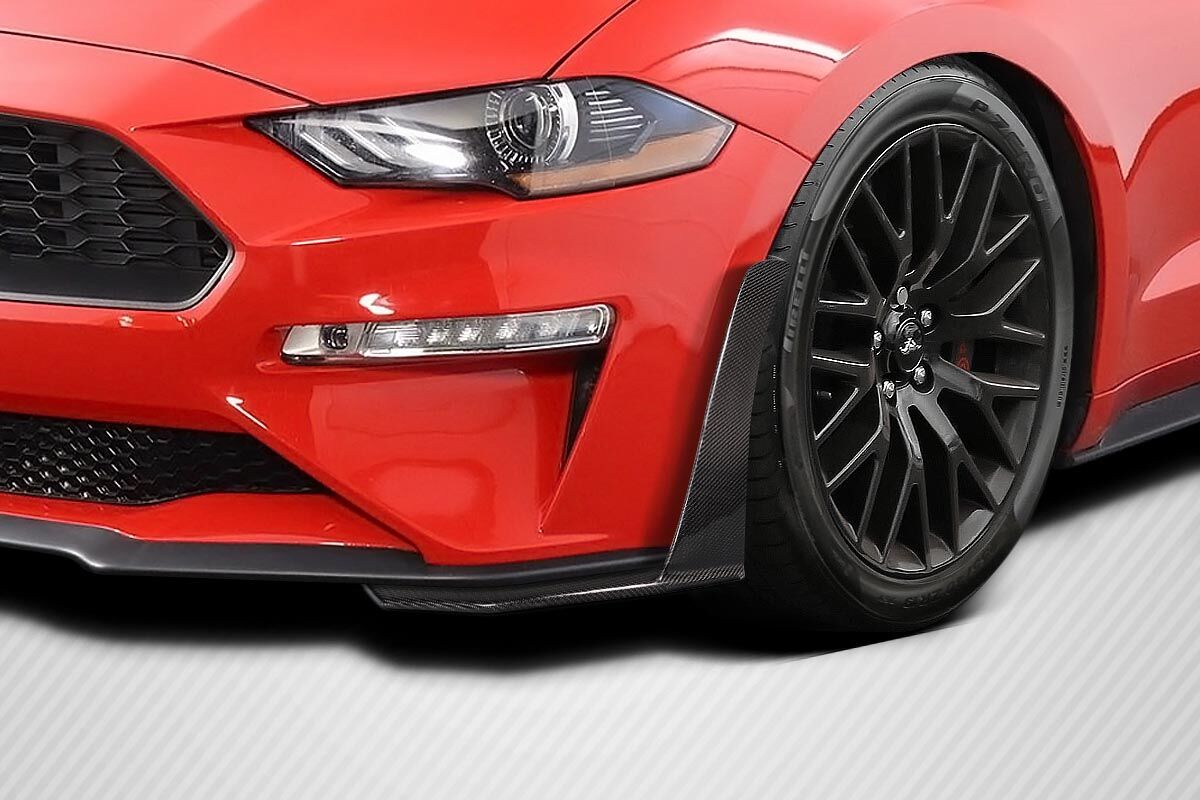 Carbon Creations Z1 Style Carbon Fiber Front Bumper Lip/Add On for 2018-2023 Ford Mustang - 116733
