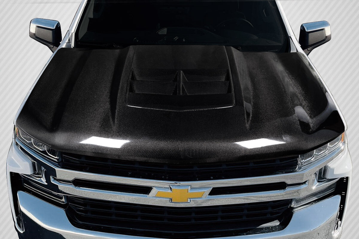2019-2023 Chevrolet Silverado 1500 Carbon Fiber ZL1 Look Hood - 1 Piece - 117262