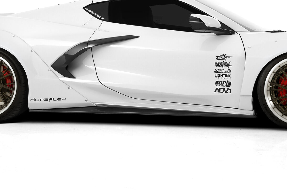 2020-2023 Chevrolet Corvette C8 Duraflex Gran Veloce Wide Body Side Skirt Rocker Panel Splitters - 2 Pieces - 117914