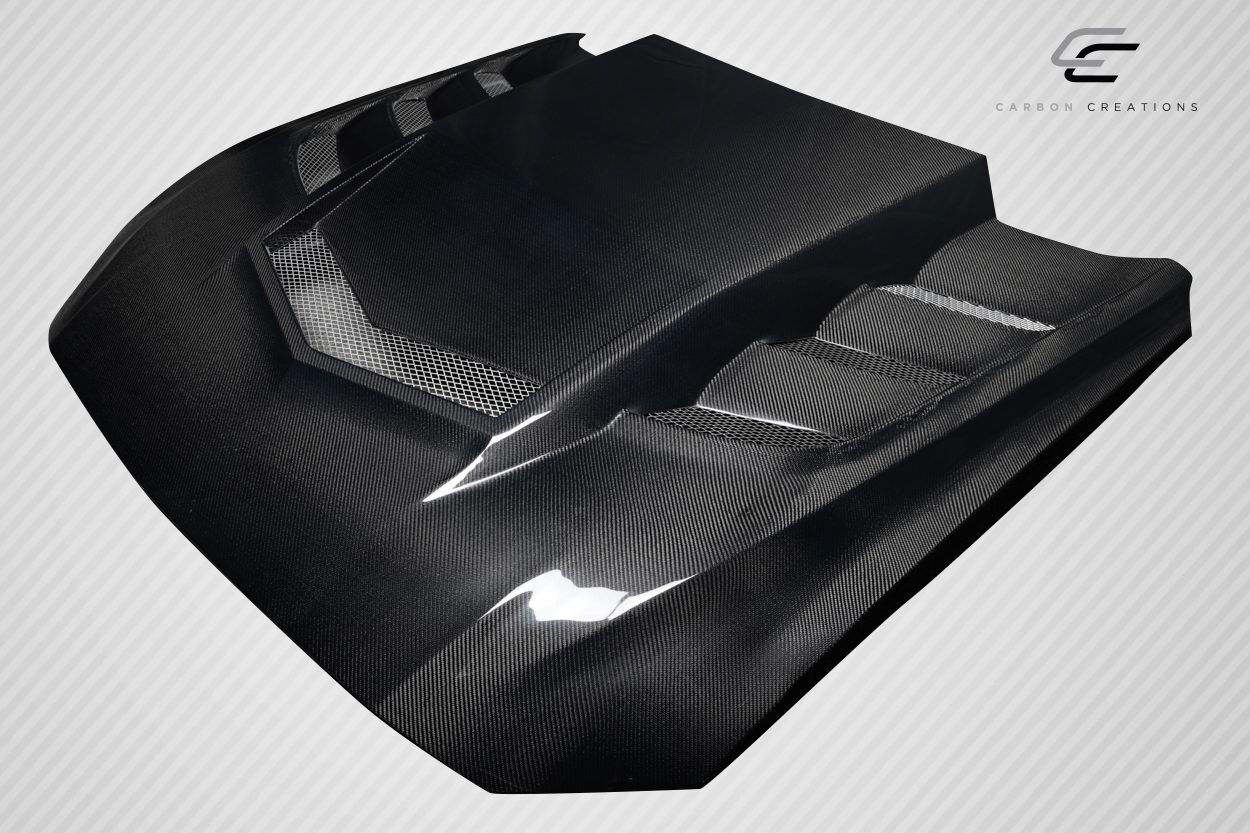 2018-2023 Ford Mustang Carbon Fiber Interceptor Hood - 1 Piece