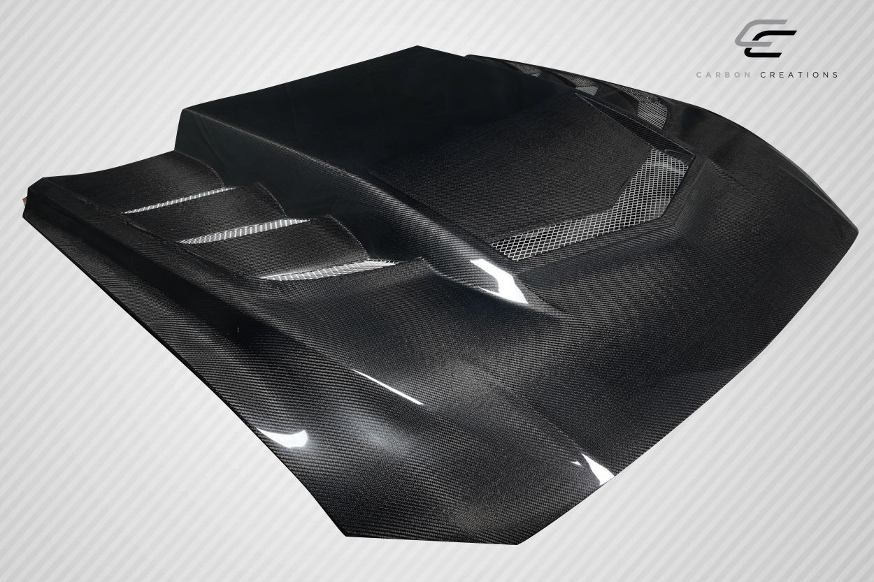 2018-2023 Ford Mustang Carbon Fiber Interceptor Hood - 1 Piece