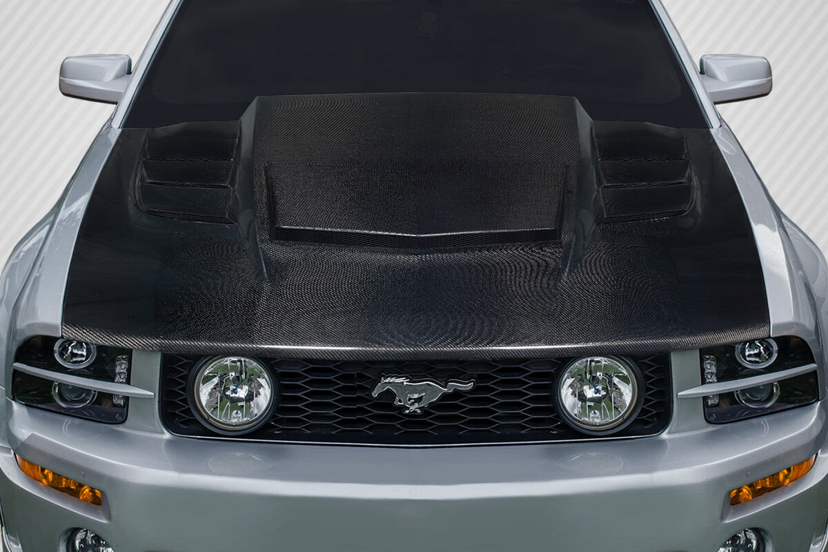 Carbon Creations Interceptor Style Carbon Fiber Hood for 2005-2009 Ford Mustang - 118077