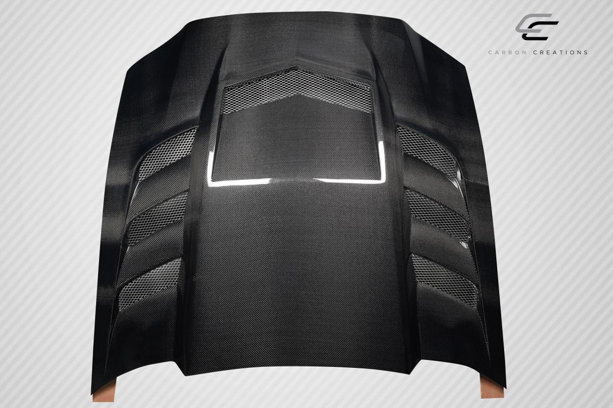 2013-2014 Ford Mustang Carbon Fiber Interceptor Hood - 1 Piece