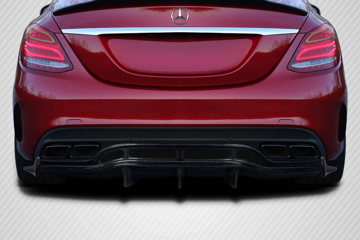 Carbon Creations Weaver Style Carbon Fiber Rear Bumper Lip/Add On for 2015-2020 Mercedes C Class - 118172