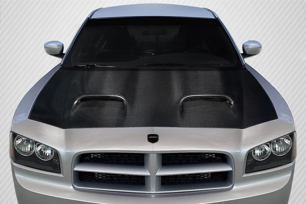 Carbon Creations Hellcat v2 Style Carbon Fiber Hood for 2006-2010 Dodge Charger - 118198