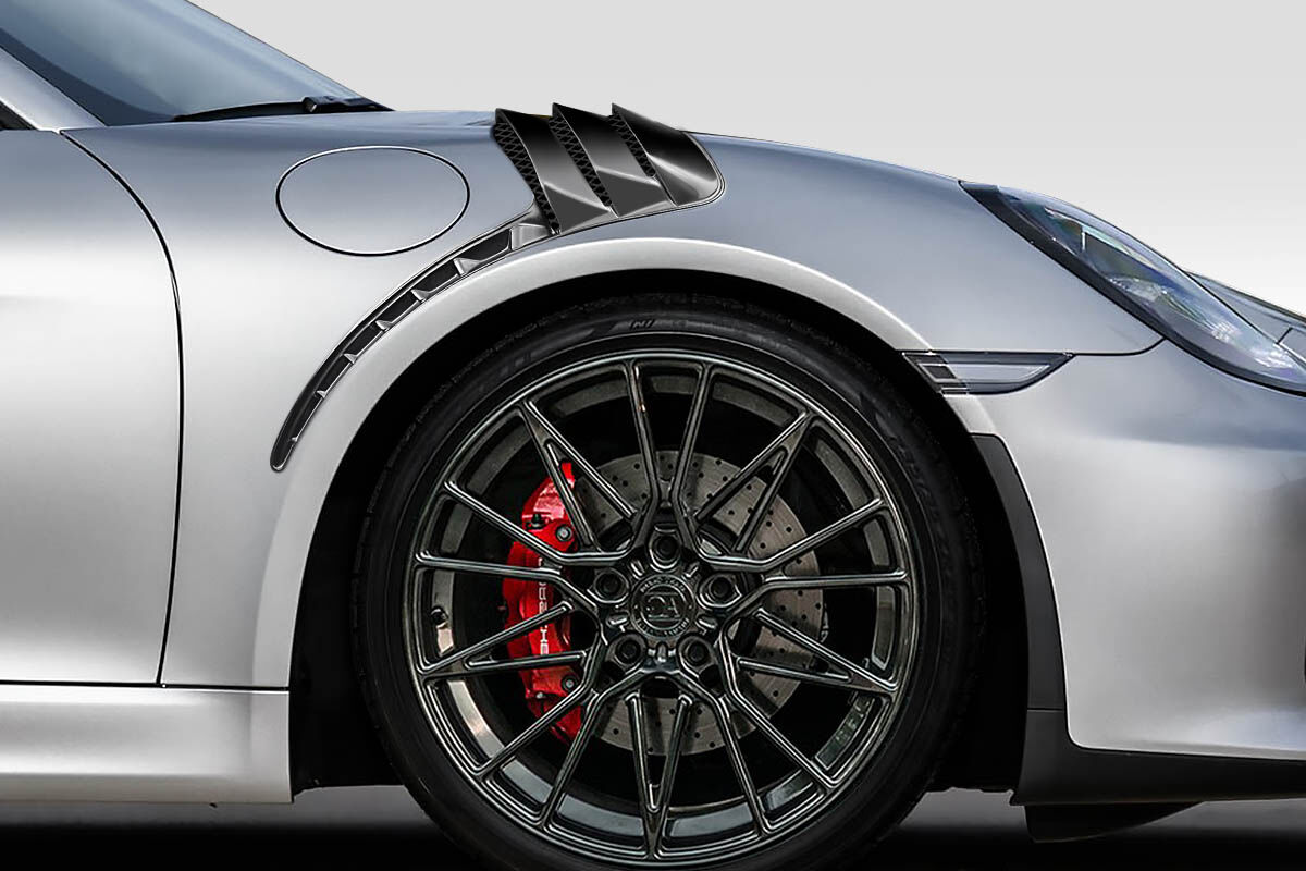 Duraflex GT-2 RS Look Style Fiberglass/FRP Fenders for 2013-2016 Porsche Cayman - 118345