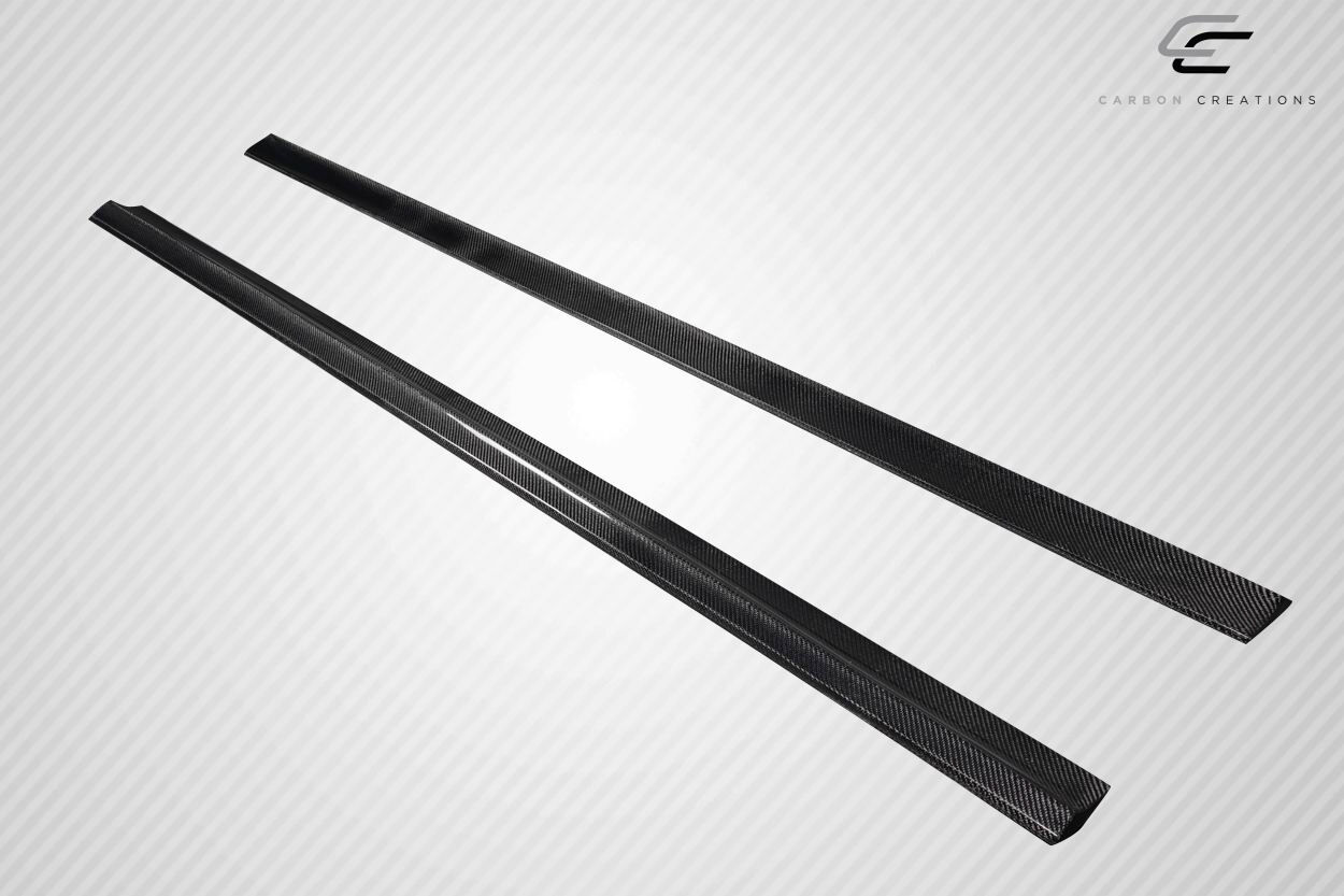 2008-2014 Mercedes Benz C Class W204 Carbon Fiber Radian Side Skirt Rocker Panel Splitters - 2 Pieces