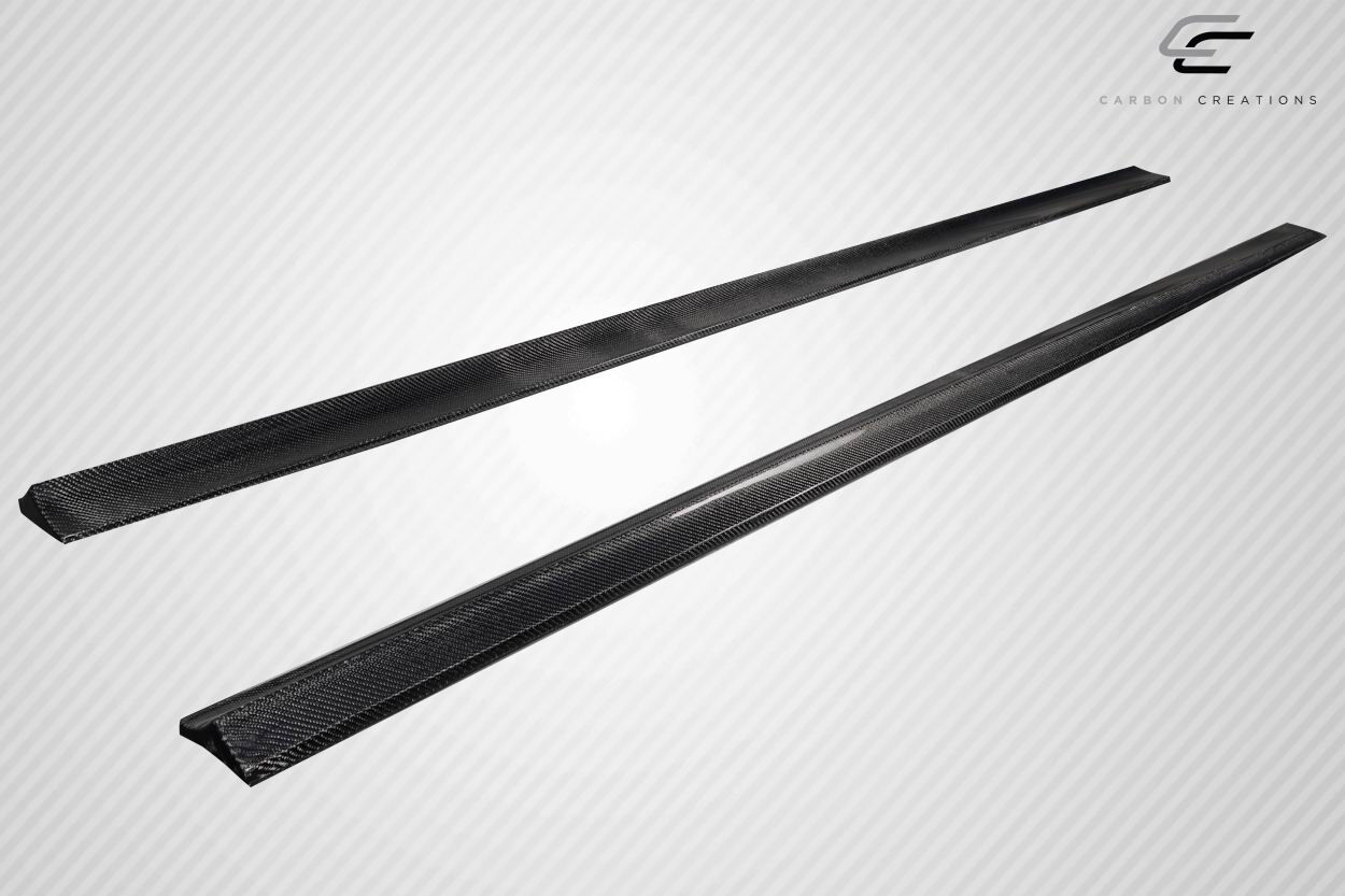 2008-2014 Mercedes Benz C Class W204 Carbon Fiber Radian Side Skirt Rocker Panel Splitters - 2 Pieces