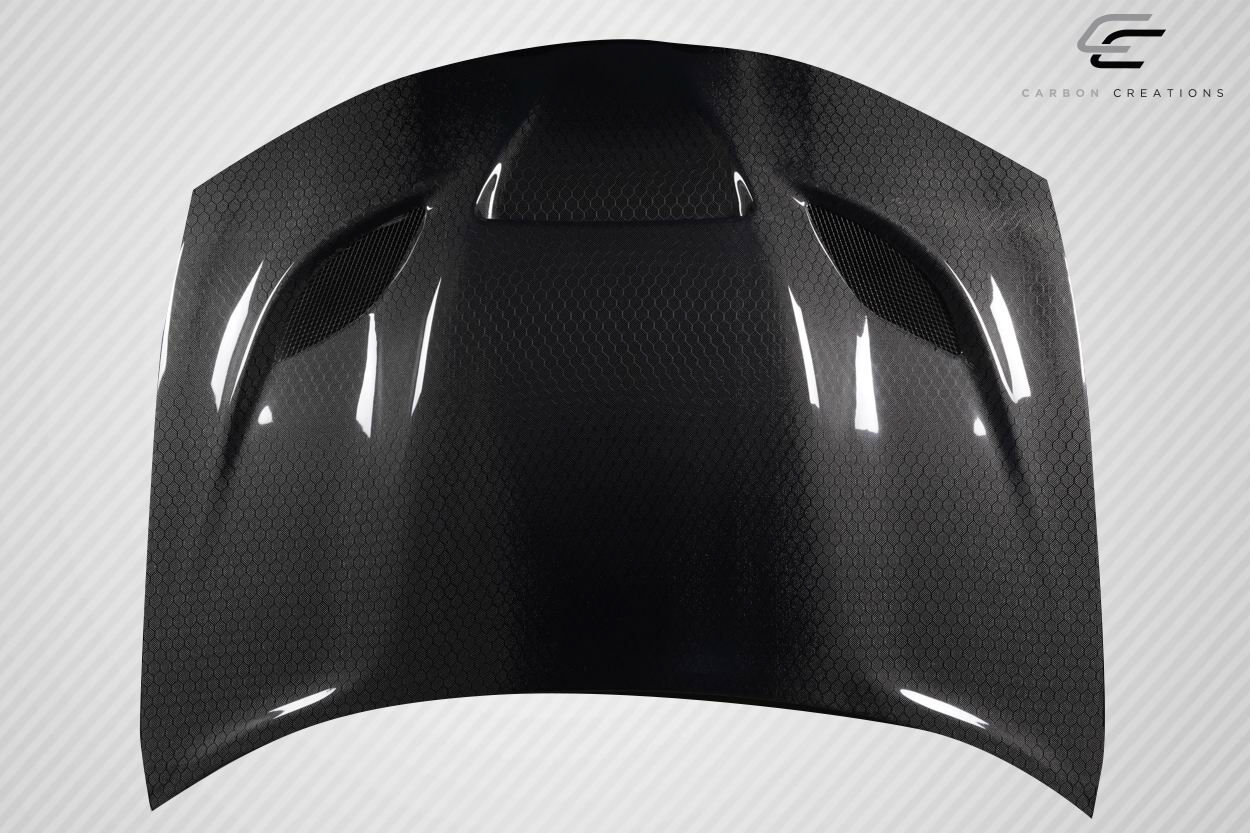 2015-2023 Dodge Charger Carbon Fiber Geo6ix Dritech Hellcat Look Hood - 1 Piece