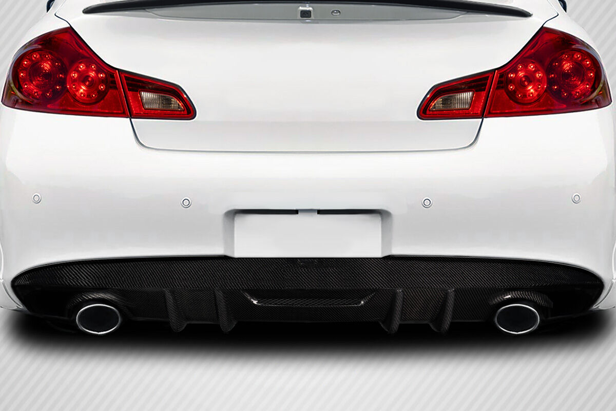 Carbon Creations Avera Style Carbon Fiber Rear Bumper Lip/Add On for 2010-2015 Infiniti G Sedan 4DR. - 119315