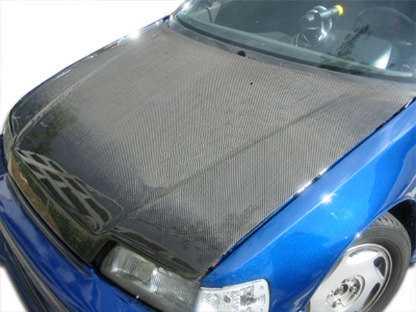 1988-1991 Honda Civic HB CR-X Carbon Fiber OEM Hood - 1 Piece - 100757