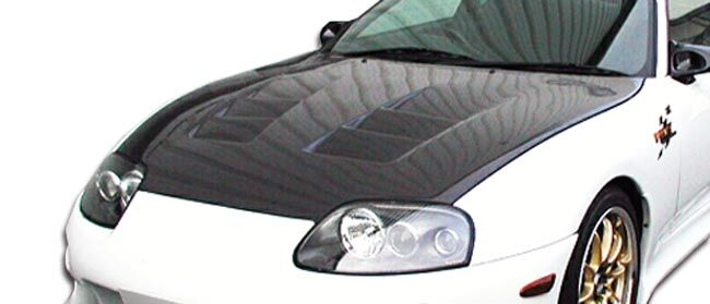 1993-1998 Toyota Supra Carbon Fiber TS-1 Hood - 1 Piece - 103690