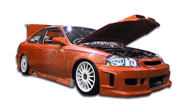 1996-2000 Honda Civic 2DR / HB Duraflex Spyder Side Skirts Rocker Panels - 2PC -