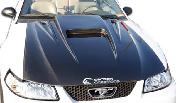 1999-2004 Ford Mustang Carbon Fiber Spyder 3 Hood - 1 Piece - 102722