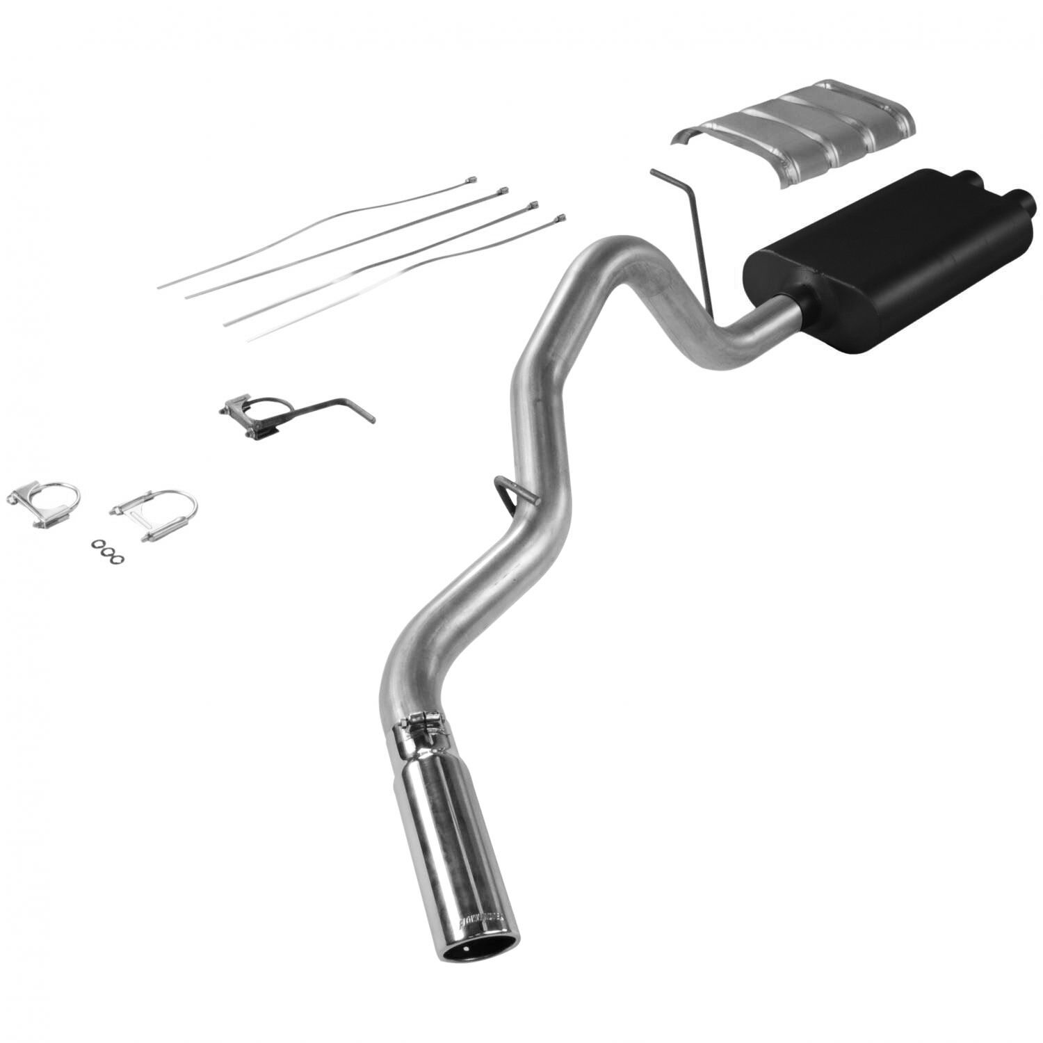 2000-2002 GMC Sierra 2500 SL/SLE/SLT 6.0L 4DR EXT Cab Flowmaster American Thunder Cat-Back Exhaust 78.0 inch Bed - 17325