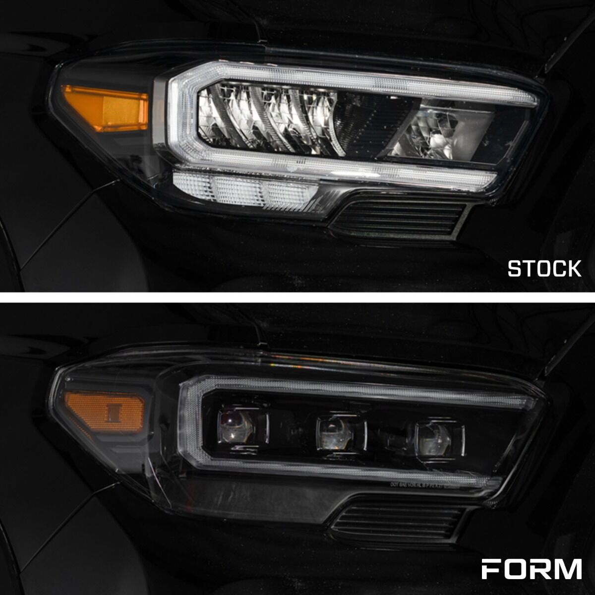 2016-2022 Toyota Tacoma Sequential LED Projector Headlights Pair By Form Lighting