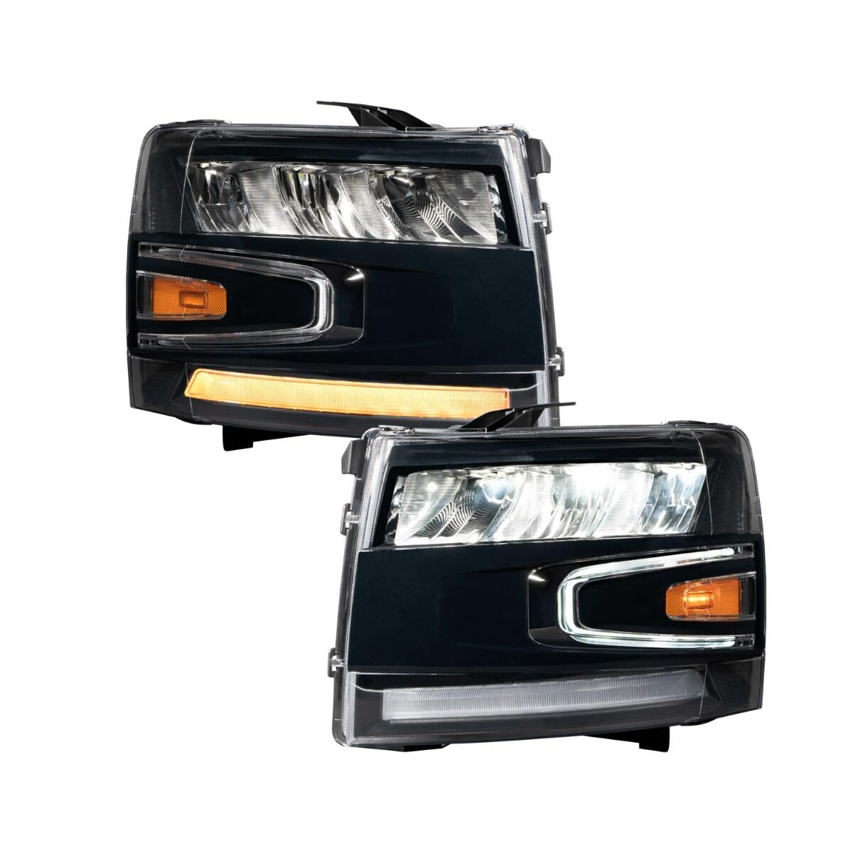 2007-2013 Chevrolet Silverado LED Reflector Headlights Pair By Form Lighting - FL0004