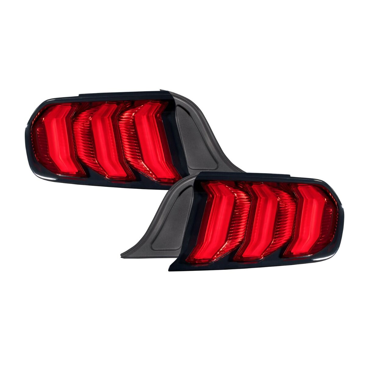 2015-2022 Ford Mustang LED Tail Lights Red Pair By Form Lighting - FL0008