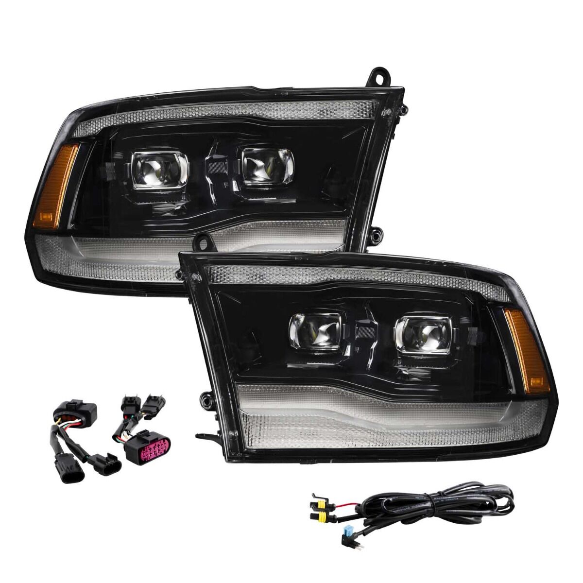 09-18 Ram 1500/2500/3500 and 19+ Ram 1500 Classic Sequential LED Projector Headlights Pair By Form Lighting