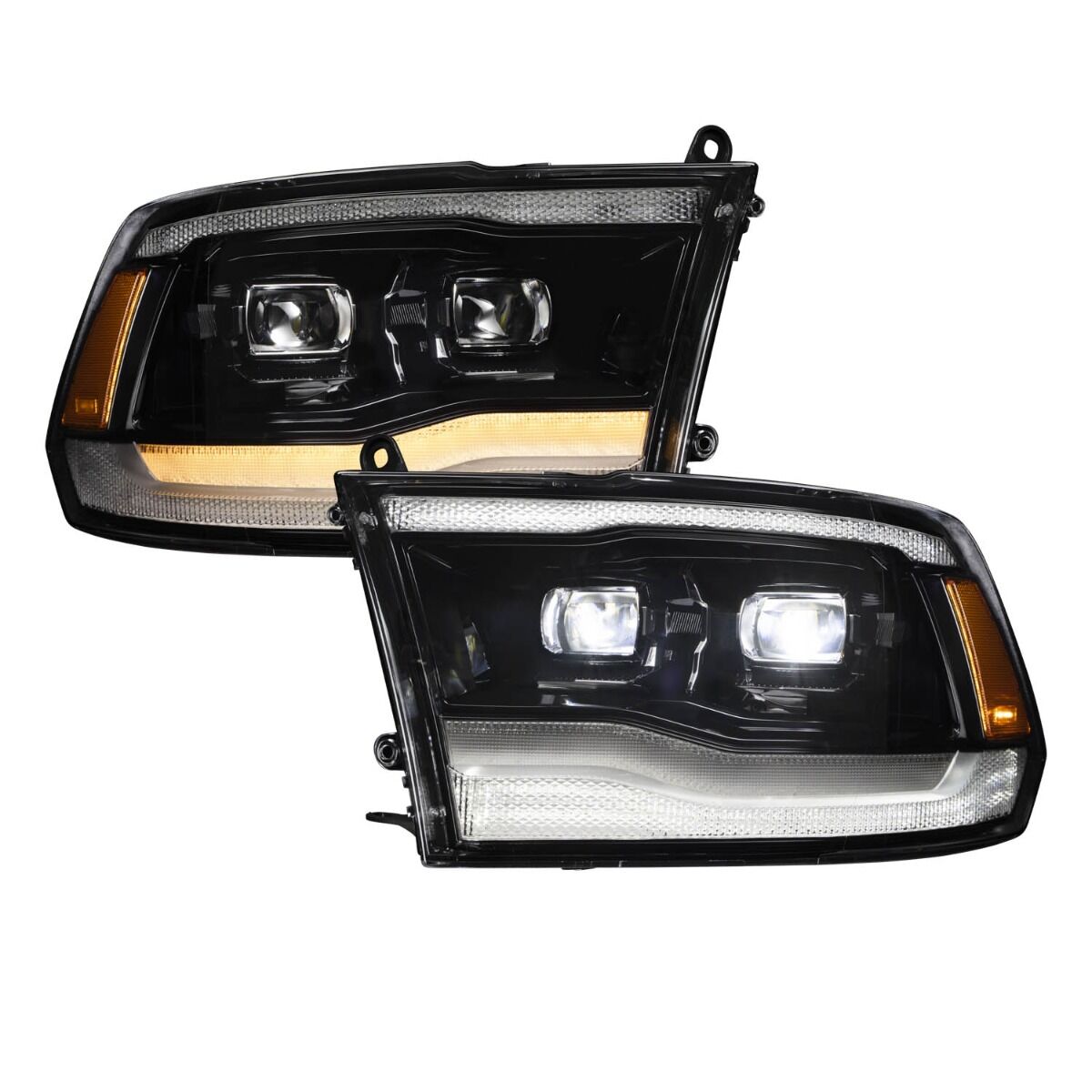 09-18 Ram 1500/2500/3500 and 19+ Ram 1500 Classic Sequential LED Projector Headlights Pair By Form Lighting - FL0016