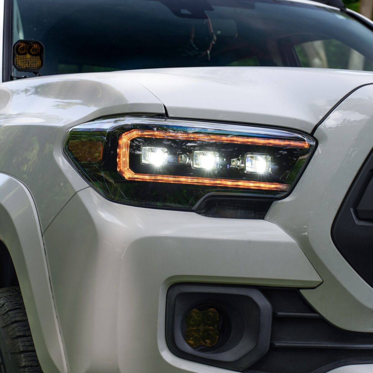 2016-2023 Toyota Tacoma Sequential LED Projector Headlights with Amber DRL Pair By Form Lighting