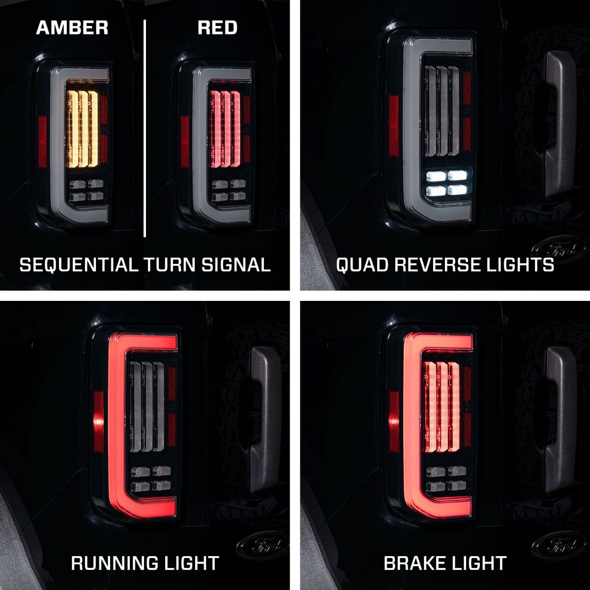 21-25 Ford Bronco LED Tail Lights - Red (Pair) By Form Lighting