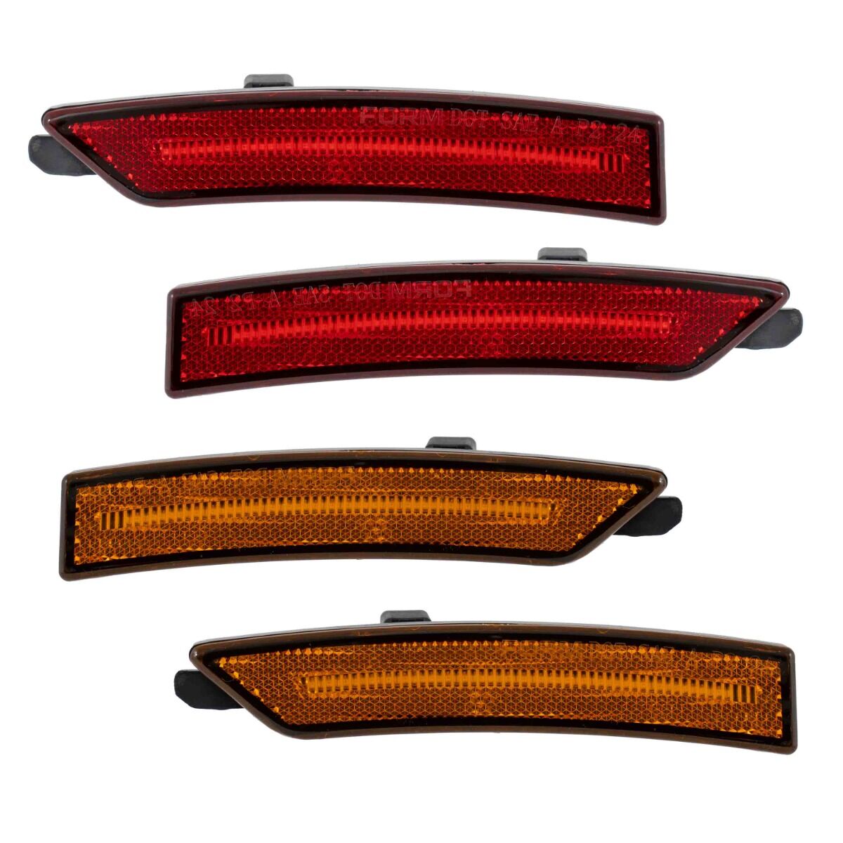 2024-2025 Mustang LED Sidemarkers OEM Set Amber/Red By Form Lighting - FL0090