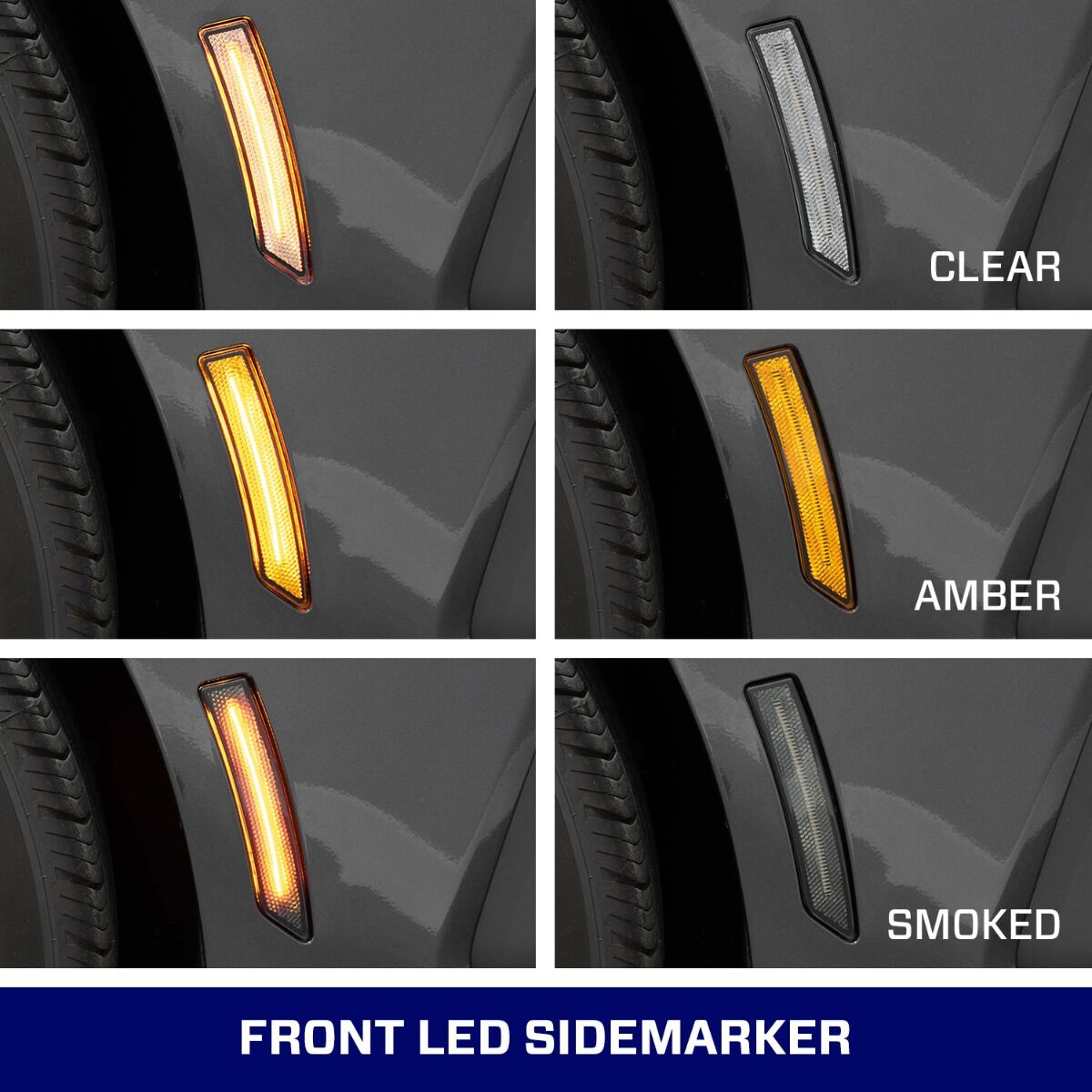 2024-2025 Mustang LED Sidemarkers Smoked Set By Form Lighting