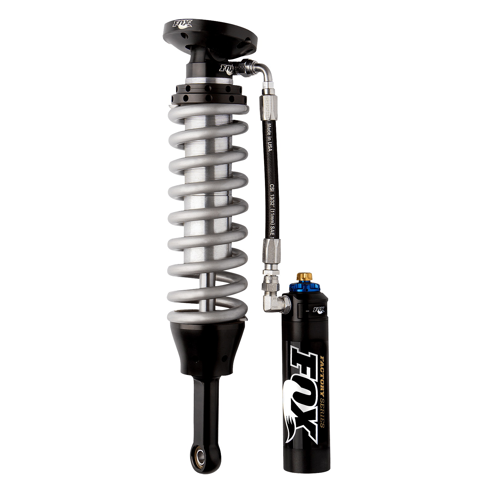 1994-2004 Toyota Tacoma w/ UCA Front Coilover Factory Race 2.5 Remote Reservoir 5.5 Inch 0-3 Inch LiftTacoma 0-3in Front Coilover 2.5 Resi Dual Speed Compression Adjuster Fox Offroad Shocks - FOX-88006409