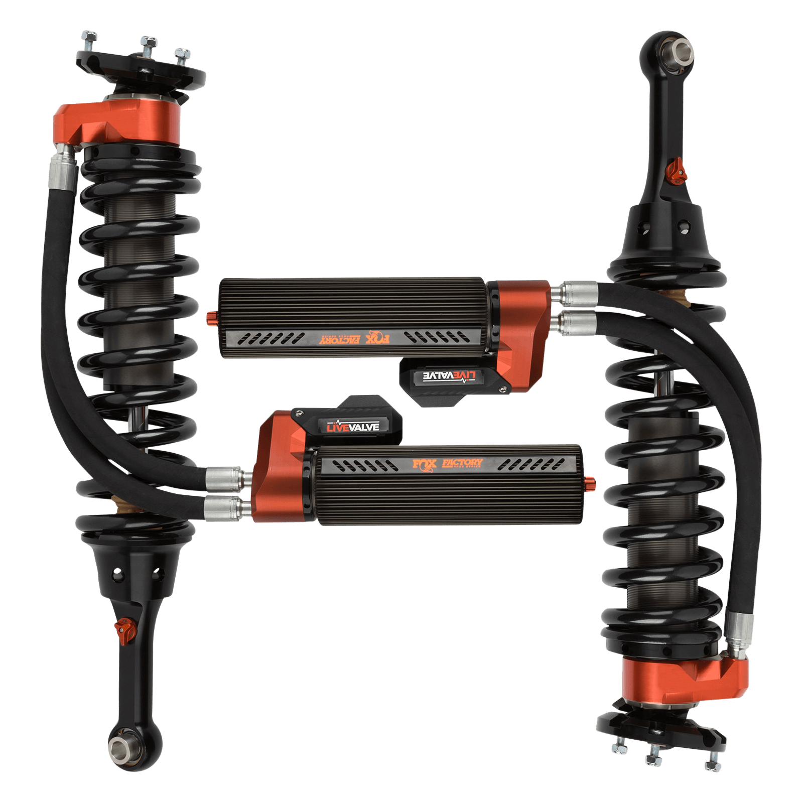 2019-2025 Ford Raptor Front Coilover Live Valve Internal Bypass Factory Race 3.0 Remote Reservoir 7.9 Inch 0-2 Inch Lift Fox Offroad Shocks - FOX-88306153