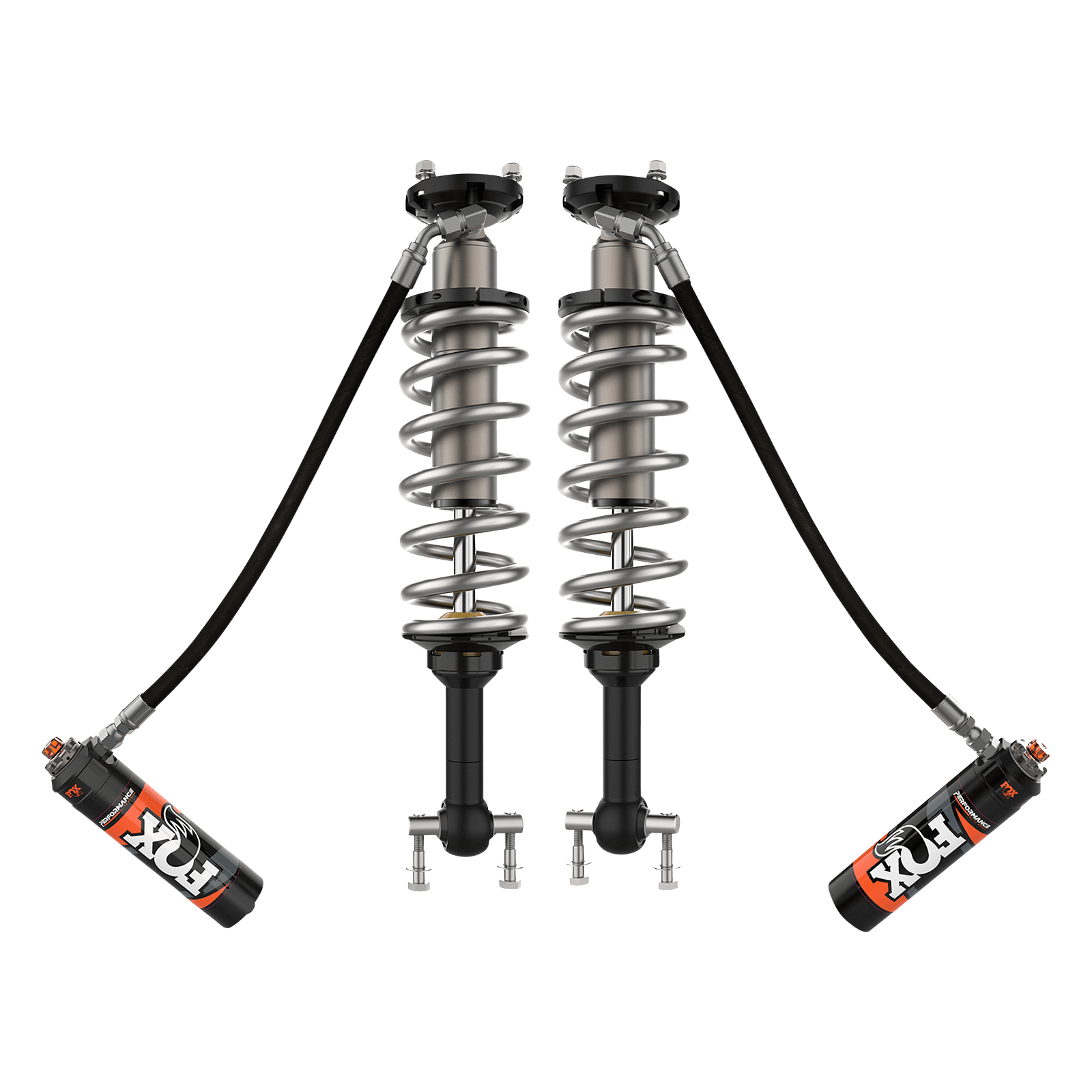 2021-2025 Ford Bronco 4 Door No Raptorw/UCA Front Coilover Performance Elite 2.5 Remote Reservoir Base 4 Inch Lift Sasquatch 4-4.5 Inch Lift Dual Speed Compression Adjuster Fox Offroad Shocks - FOX-88306212