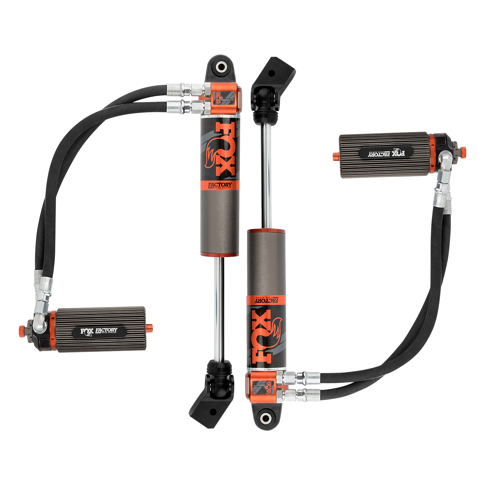 2018-2024 Jeep JL Front Internal Bypass Factory Race 3.0 Remote Reservoir 3.5-4.5 Inch Lift Dual Speed Compression Adjuster Requires Front Driveshaft Fox Offroad Shocks - FOX-88326077