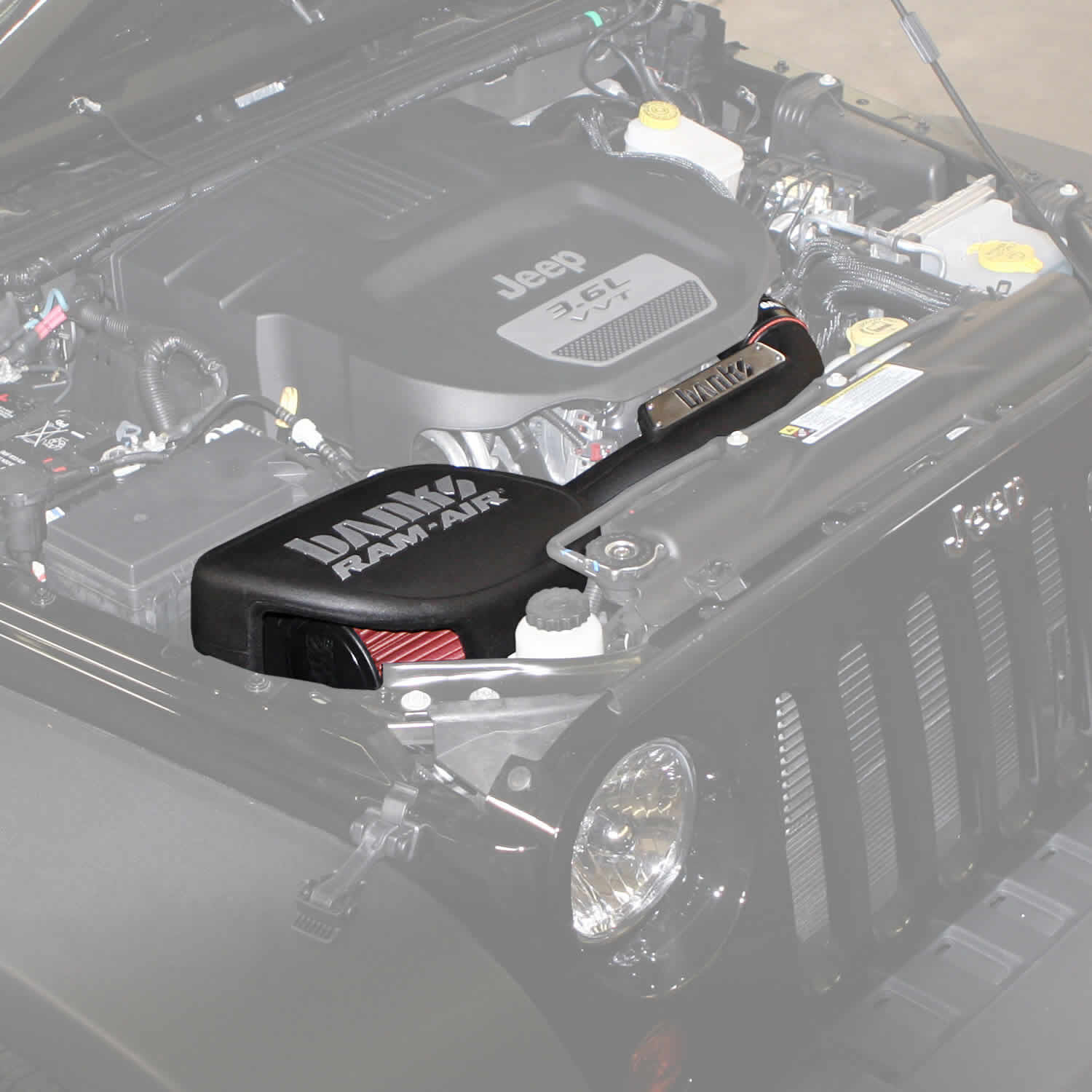 Ram-Air Cold-Air Intake System Oiled Filter 12-16 Jeep 3.6L Wrangler Banks Power