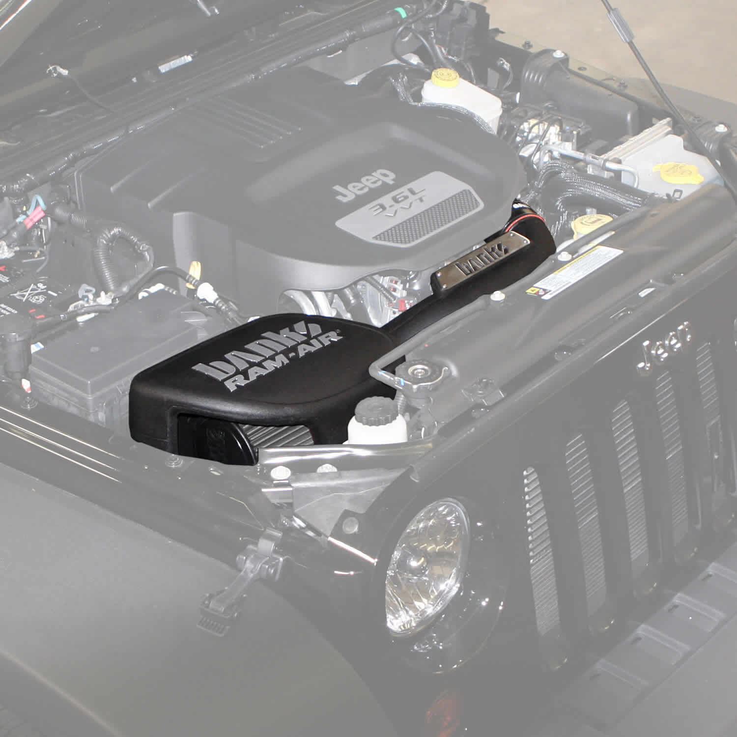 Ram-Air Cold-Air Intake System Dry Filter 12-16 Jeep 3.6L Wrangler Banks Power