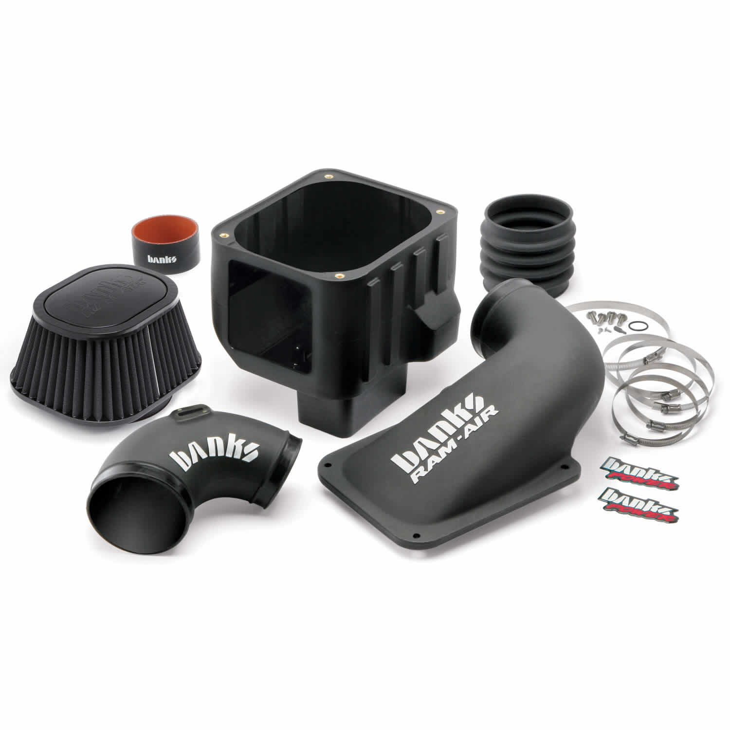 Ram-Air Cold-Air Intake System Dry Filter 07-10 Chevy/GMC 6.6L LMM Banks Power - 42172-D